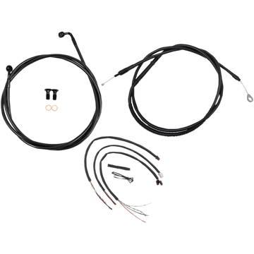 LA CHOPPERS Handlebar Cable/Brake Line Kit Complete 12" 14" Handlebars Midnight LA8153KT213M