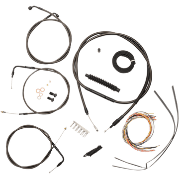 LA CHOPPERS Handlebar Cable/Brake Line Kit Complete 12" 14" Handlebars Midnight LA8110KT2B13M