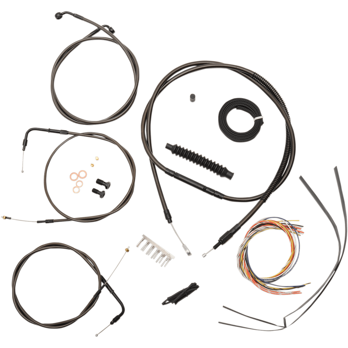 LA CHOPPERS Handlebar Cable/Brake Line Kit Complete 18" 20" Handlebars Midnight LA8220KT219M