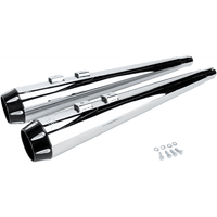 BASSANI XHAUST Megaphone Mufflers Chr/Blk Fluted Performance Baffle FLH517RL