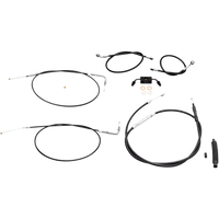 LA CHOPPERS Handlebar Cable/Brake Line Kit 18" 20" Ape Hanger Handlebars Black Vinyl LA8231KT19B