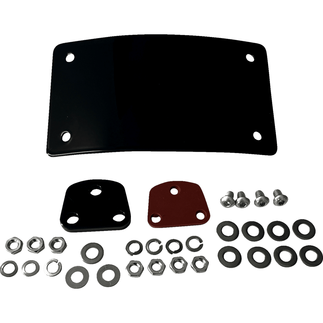 DK CUSTOM PRODUCTS License Plate Kit Curved Black DKLPRLPLD