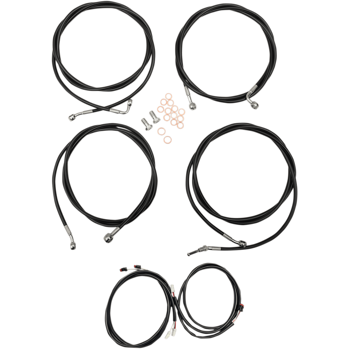 LA CHOPPERS Cable Kit 15" 17" Handlebars Black LA8054KT316B