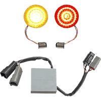 CUSTOM DYNAMICS Solid Amber Turn, Red Run/Brake w/ Brake Strobe for Softail CDSTSBRK