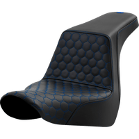 SADDLEMEN Step-Up Seat Honeycomb Blue Stitching FL/FX '18-'24 A81829177BLU