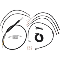 LA CHOPPERS Handlebar Cable/Brake Line Kit Quick Connect Complete 12" 14" Handlebars Black LA8157KT213B