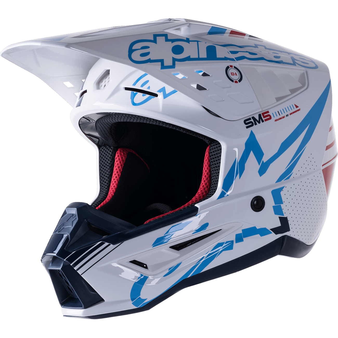 ALPINESTARS SM5 Helmet Action Gloss White/Cyan/Black 2XL