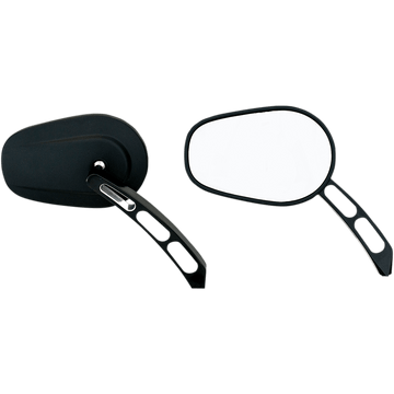 RIVCO PRODUCTS Mirror Thru-Mount Side View Oval Black MV305