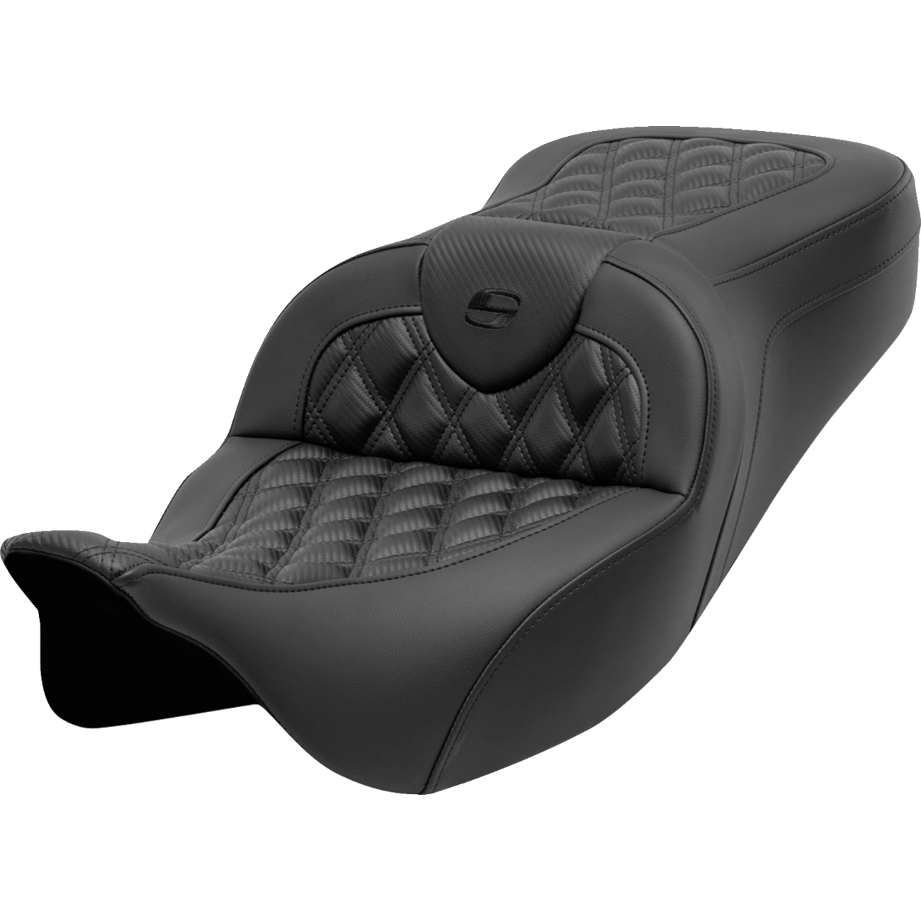 SADDLEMEN Roadsofa™ Seat without Backrest Lattice Stitch Carbon Fiber FL' 08-'23 80807CF182