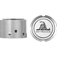 FIGURATI DESIGNS Axle Nut Cover Front Stainless Steel Don't Tread On Me Silver FD40FACSS