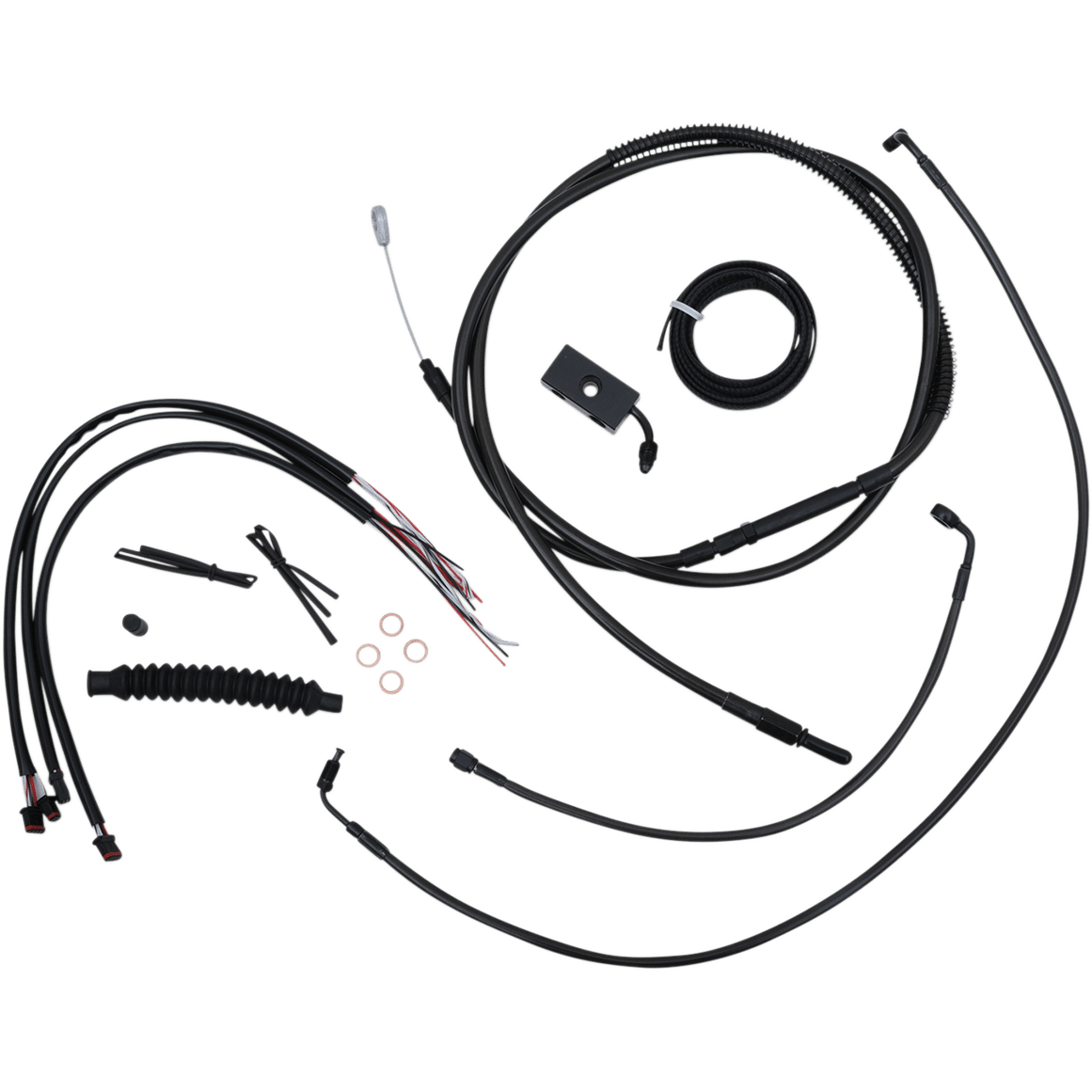 LA CHOPPERS Handlebar Cable/Brake Line Kit Complete 15" 17" Handlebars Midnight LA8152KT216M