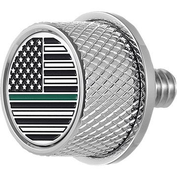 FIGURATI DESIGNS Seat Mounting Knob Stainless Steel Green Line American Flag