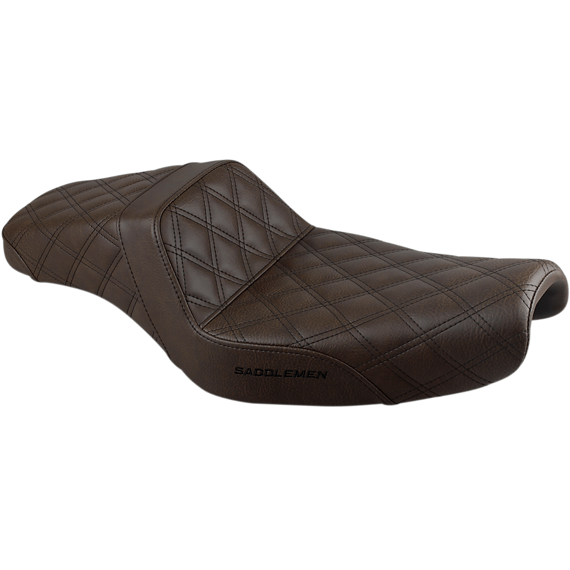 SADDLEMEN Step-Up Seat Full Lattice Stitch Brown XL 80711175BR