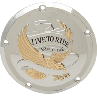 DRAG SPECIALTIES Live to Ride Derby Cover 5-Hole Gold