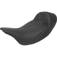 SADDLEMEN Dominator Solo Seat Extended Reach w/o Backrest Black w/ Gray Stitching FL '08-'23 80807B0042EXT