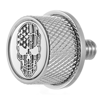 FIGURATI DESIGNS Seat Mounting Knob Stainless Steel Skull Contrast Cut