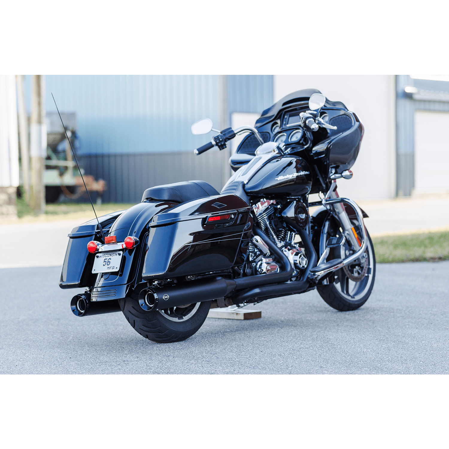 S&S CYCLE 4-1/2" GNX Slip-On Mufflers Guardian Black 5501078