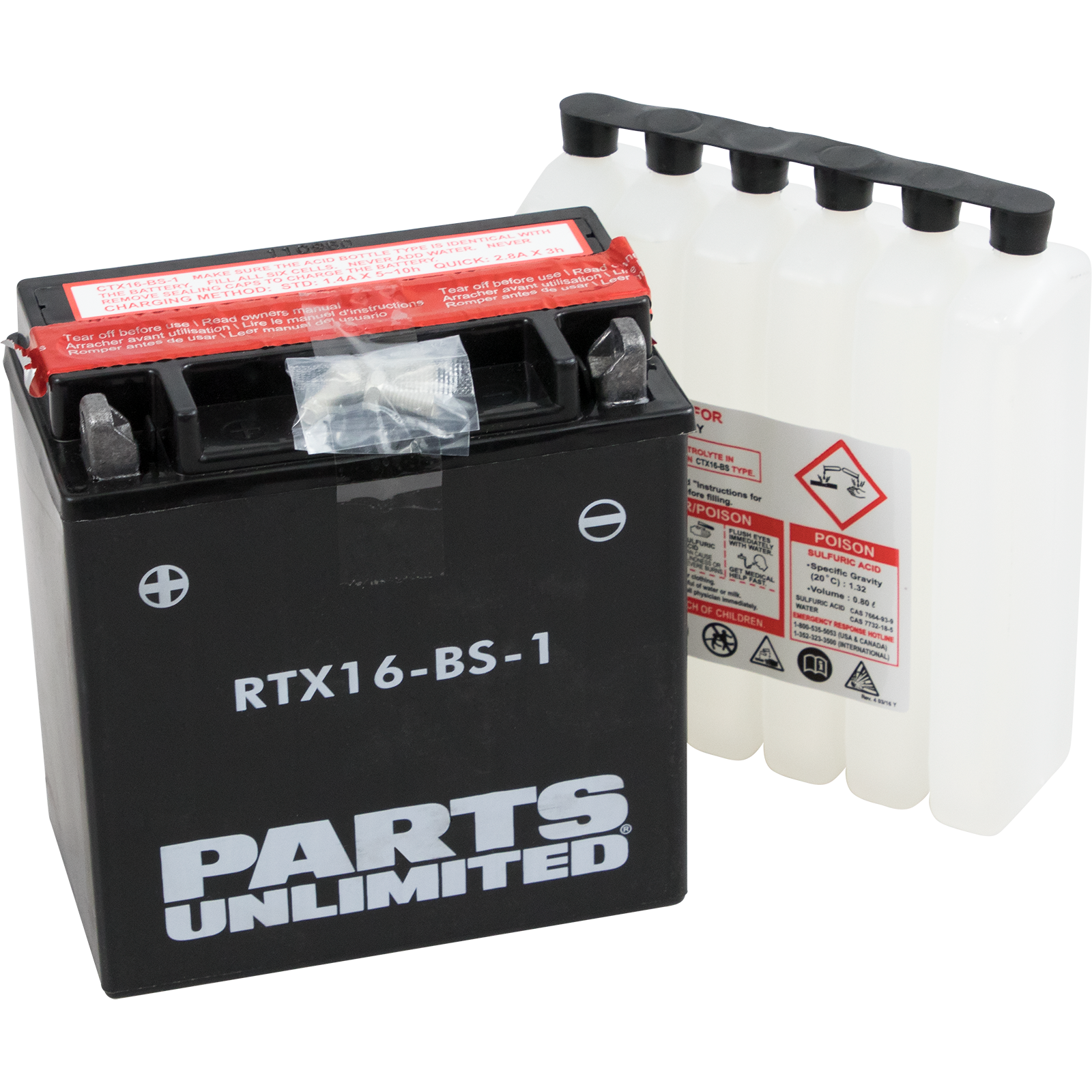 PARTS UNLIMITED AGM Battery YTX16-BS-1 .8 L