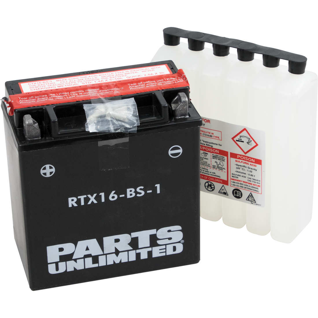 PARTS UNLIMITED AGM Battery YTX16-BS-1 .8 L