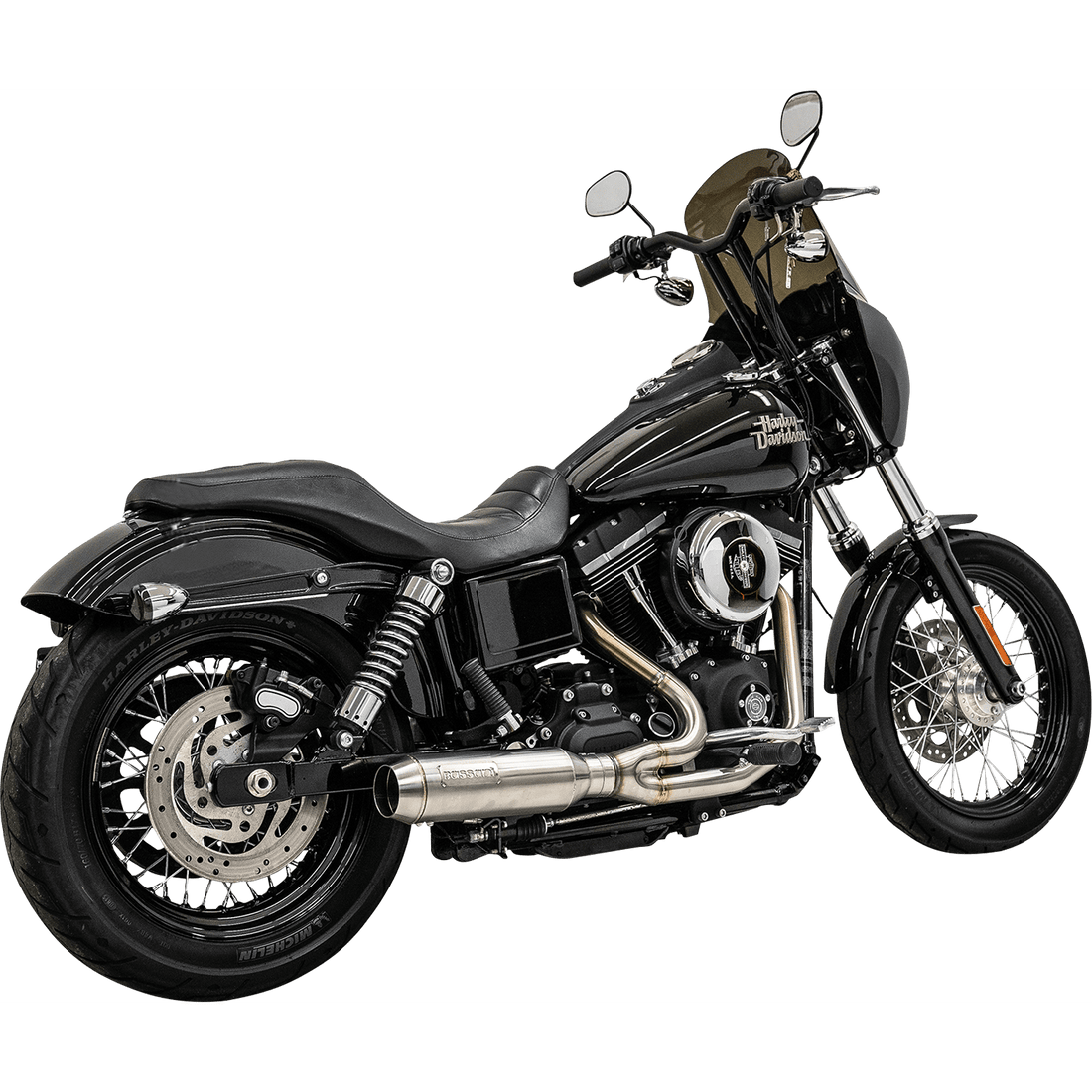 BASSANI XHAUST 2-into-1 Ripper Exhaust System with Super Bike Muffler Stainless Steel 1D7SS