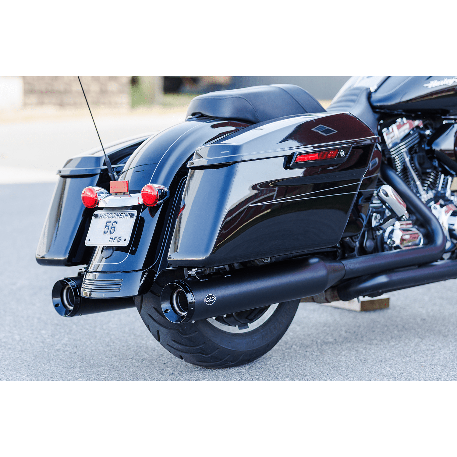 S&S CYCLE 4-1/2" GNX Slip-On Mufflers Guardian Black 5501078