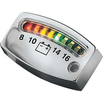 KURYAKYN LED Battery Gauge Chrome 2" x 3/4" x 3/16"