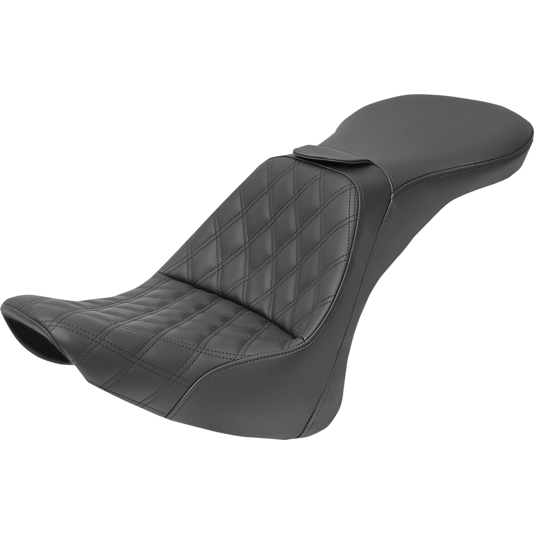 SADDLEMEN Explorer Seat With Backrest Lattice Stitched Black FLSTN 80615030LS